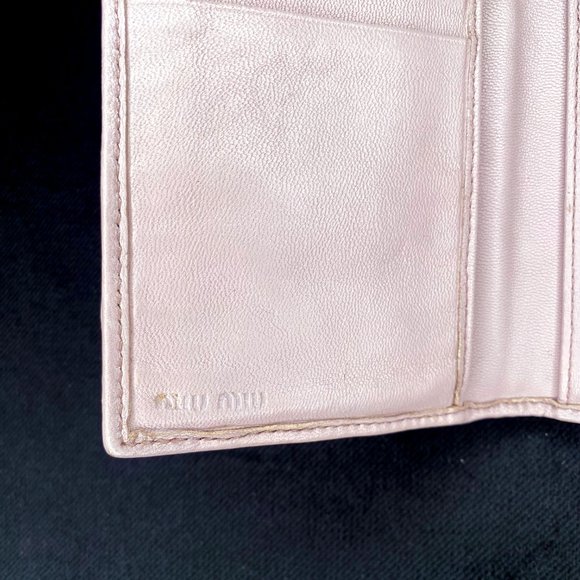 Miu Miu Nappa Leather Geometric Quilted Studded Turnlock Trifold Wallet - Picture 6 of 15